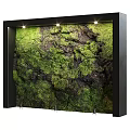 Green Moss Wall With Natural Texture And Black Frame Top Lighting Design 3d model