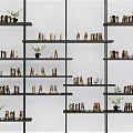 Modern Black Shelf Unit With Books Decorative Items And Vases In Home Interior