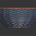 Blue Handwoven Storage Basket With Brown Rim For Home Organizing And Decor