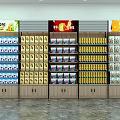 Modern Retail Display Shelves With Multi Layer For Snacks And Drinks 3d model