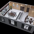 Modern Monitoring Room With Multiple Screens Desks Office Chairs And Ceiling Lighting
