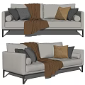 Modern double sofa 3d model