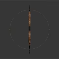 Traditional Wooden Weapon Bow Featuring Brown Patterned Design Black Handle And Taut String