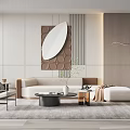 Modern sofa coffee table combination 3d model