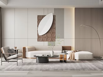 Modern sofa coffee table combination 3d model