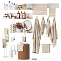 Premium Soft Cotton Towels Organized Toiletries And Storage Racks For Daily Washing Essentials