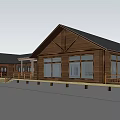 Wooden House Exterior With Dark Roof Multiple Windows And Porch Steps