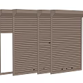 Public Facility Roll Up Door With Brown Striped Exterior And Security 3d model