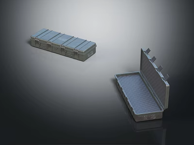 Hard Shell Storage Boxes Open And Closed With Secure Lids For Organizing 3d model