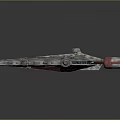 Futuristic Sci Fi Spaceship Model With Gray Red Color Sharp Bow And Multiple Engines Design 3d model