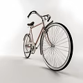 Vintage Bicycle With Classic Design Brown Frame Black Handlebars Large Wheels And Headlight