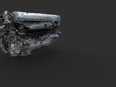 Car Engine Detailed Mechanical Components with Metal Structure and Industrial Design 3d model