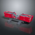 Red Vintage Toy Car With Seat And Wheels On Reflective Surface