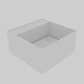 Modern White Square Ceramic Bathroom Sink With Simple Design For Home Use