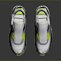 White Gray Black Neon Yellow Athletic Sneakers With Air Cushion Design For Casual Sports Wear