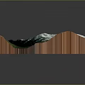 3D Terrain Model With Wooden Base And Mountainous Landscape Green Vegetation White Peaks