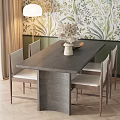 Nordic Dining Table and Chair Combination 3d model