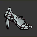 Fashionable High Heels With White Polka Dot Pattern And Red Heel Design