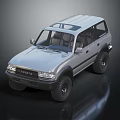 Silver Toyota Off Road SUV with Large Tires High Ground Clearance and Roof Design