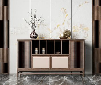 New Chinese-style Sideboard Decorative Cabinet 3d model