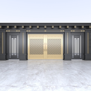 new chinese style gate 3d model