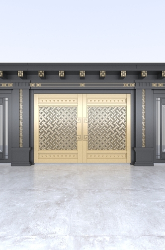 new chinese style gate 3d model