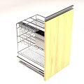 Modern Kitchen Cabinet With Wooden Door And Metal Pull Out Basket Shelves