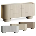 Modern Storage Cabinet With Rounded Base Wooden Finish And Multiple Color Options