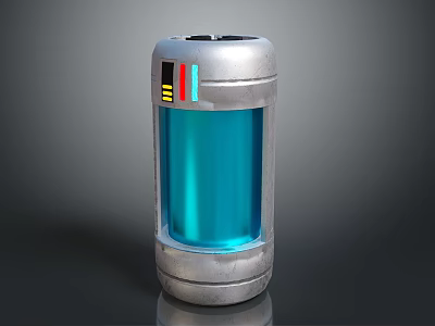 Modern Silver And Blue Cosmetic Perfume Bottle With Cylindrical Design And Smooth Shiny Surface 3d model