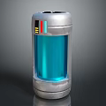 Modern Silver And Blue Cosmetic Perfume Bottle With Cylindrical Design And Smooth Shiny Surface