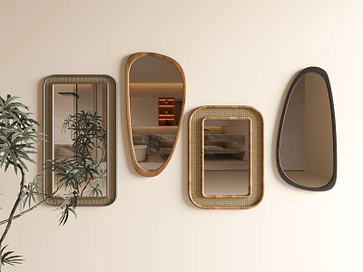 Ancient Silent Mirror Ancient Silent Wind Mirror Ancient Silent Mirror Bathroom Mirror Decorative Mirror 3d model