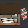 Vintage ALPSO Desktop Computer With Monitor Keyboard And Floppy Disks