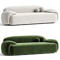 Modern Black and Beige Sectional Sofa with Rounded Armrests and Soft Velvet Cushions