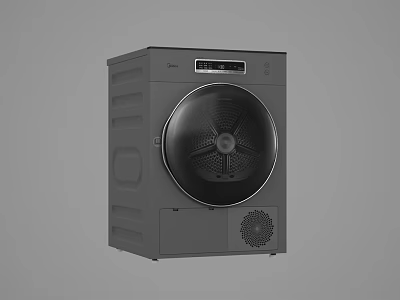 Gray Front Load Washing Machine With Modern Design Digital Control Panel And Efficient Performance 3d model