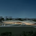 Aerial View Planning of Modern Urban Complex With Central Plaza Green Spaces And Roads
