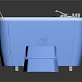 Blue Home Bathtub With Step And Control Panel For Household Use