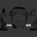 Detailed Black Batmobile Model With Streamlined Design And Tail Fins 3d model