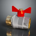 Brass Ball Valve With Red Handle And White Body For Plumbing Applications