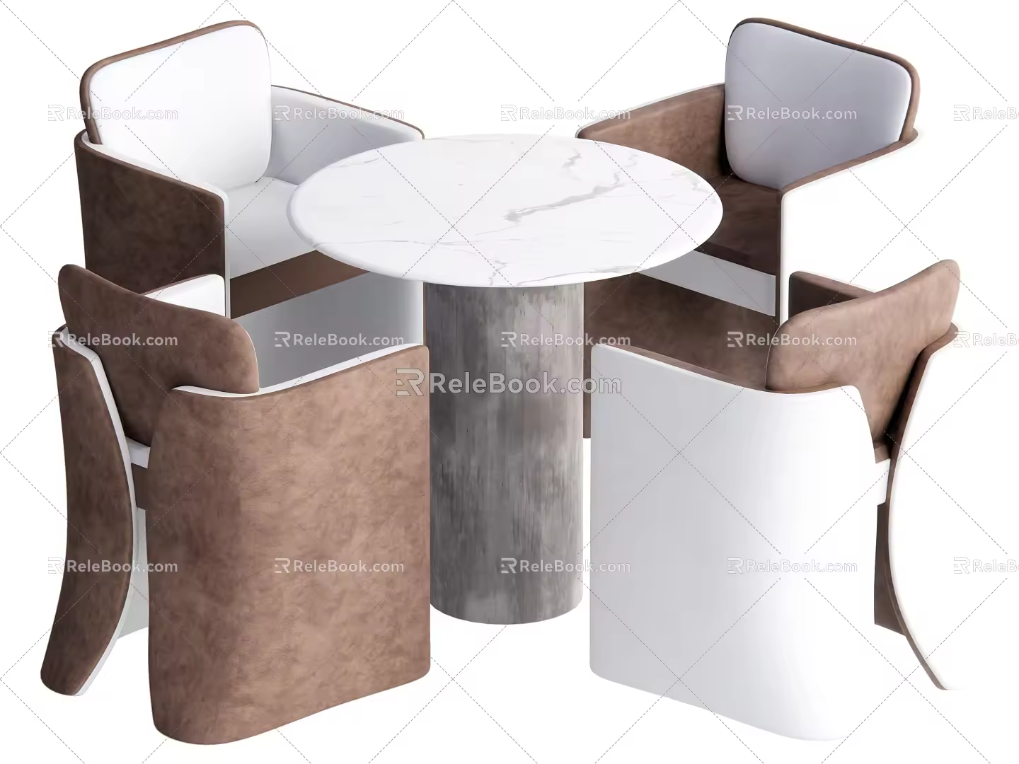Modern leisure table and chair combination dining table and chair combination 3d model