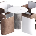 Modern leisure table and chair combination dining table and chair combination 3d model