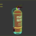 Portable Red Fire Extinguisher With Pressure Gauge And Warning Labels