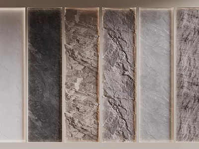 Textured Background Wall Samples With Various Stone Patterns And Neutral Tones 3d model