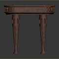 Classic Style Square Top Wooden Table With Carved Details And Decorative Legs