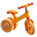 Vibrant Orange Yellow Kids Tricycle With Red Handlebars And Orange Wheels For Toddlers