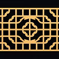 Traditional Golden And Black Carved Patterns With Geometric Decorative Borders 3d model