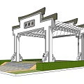 new chinese style gate 3d model
