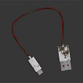 Red USB Cable With White Rusted And Worn Connectors Electronic Accessory 3d model
