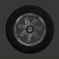 High Quality Car Wheel With Black Tire And Silver Spoke Rim Central Hub Design
