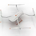 Smart Drone Featuring Four Propellers Gray Body Design And Orange Tips For Aerial Operations 3d model