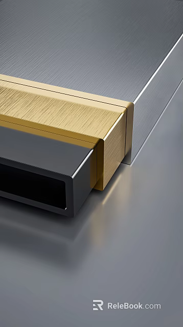 Brushed Brass And Metal Geometric Joint Structure With Sleek Modern Design Elements 3d model 